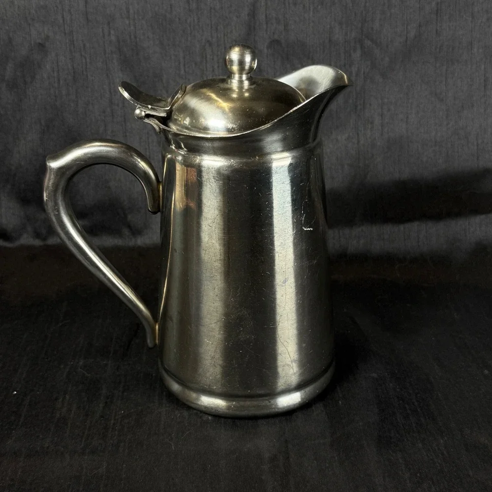 Vintage Brandware IS-20 Coffee Tea Pot 18-8 Stainless Steel Japan Hinged Lid